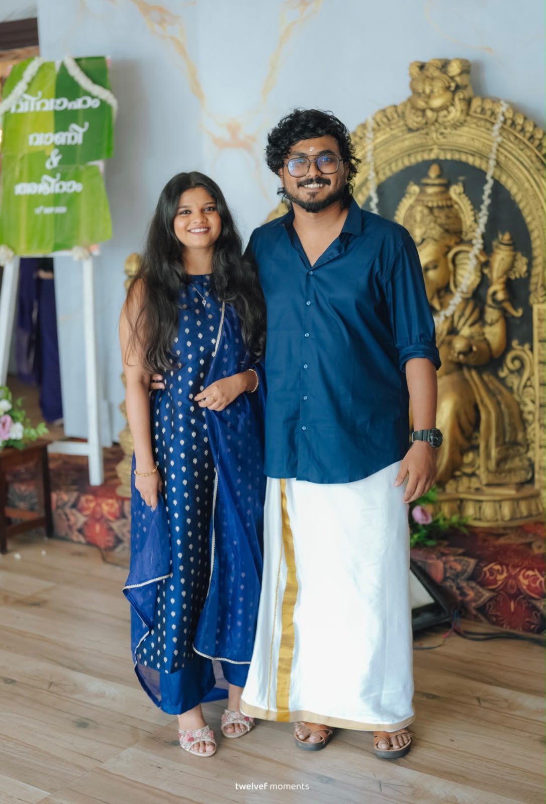 Anandhu and Surya engagement portrait